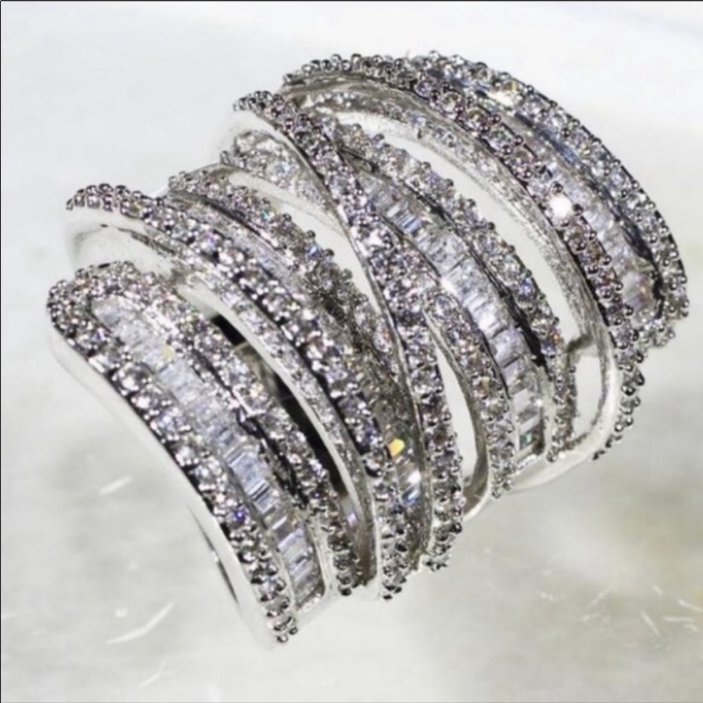 Diamond💎6.4 CT 925 Sterling Silver Ring - Picture 3 of 5